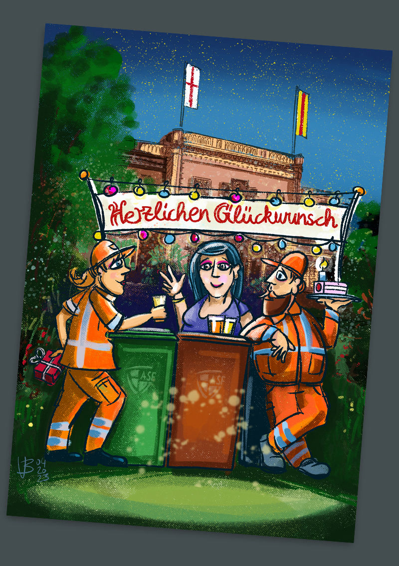 fischwerk Illustration für die Abfallwirtschaft und Stadtreinigung Freiburg GmbH